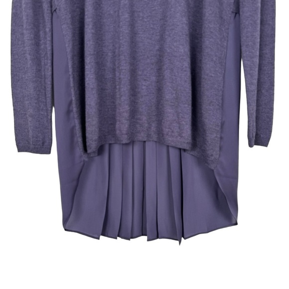 Soft Surroundings Women Wool Alpaca Sweater S Purple High Low Sheer Preppy - Picture 5 of 12